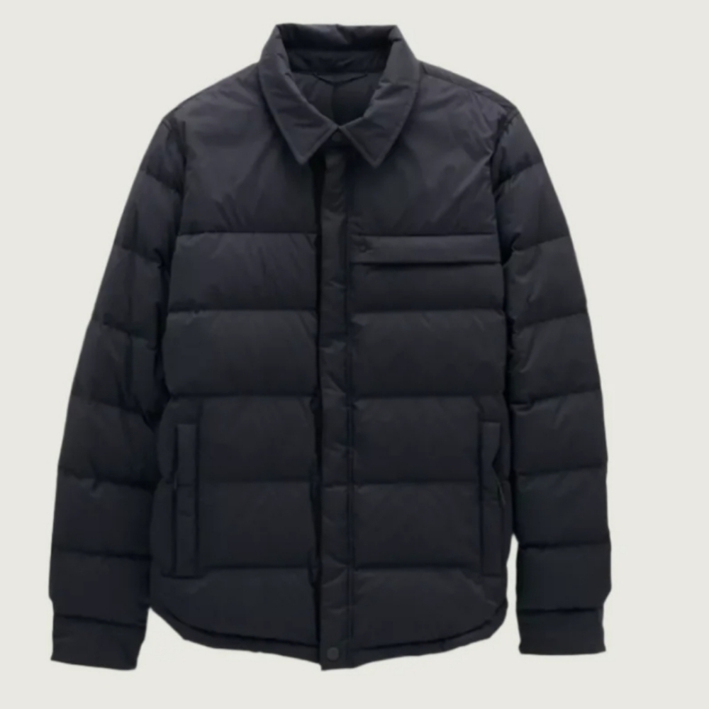 NWT Prana Pinchot Down Puffer Shirt Jacket Shacket Black Small
